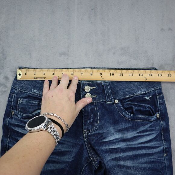 Grane Pants Womens 5 Blue Selma Low Rise Curvy Boot Zip Dark Wash Denim Jeans - Picture 3 of 16